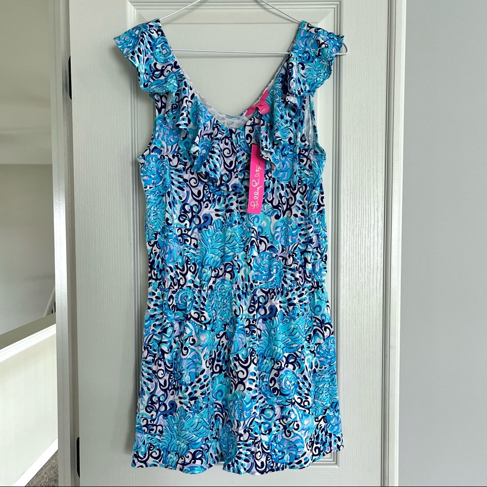 Lilly Pulitzer Alissa Romper Aqua Spritz, Size XS, NWT